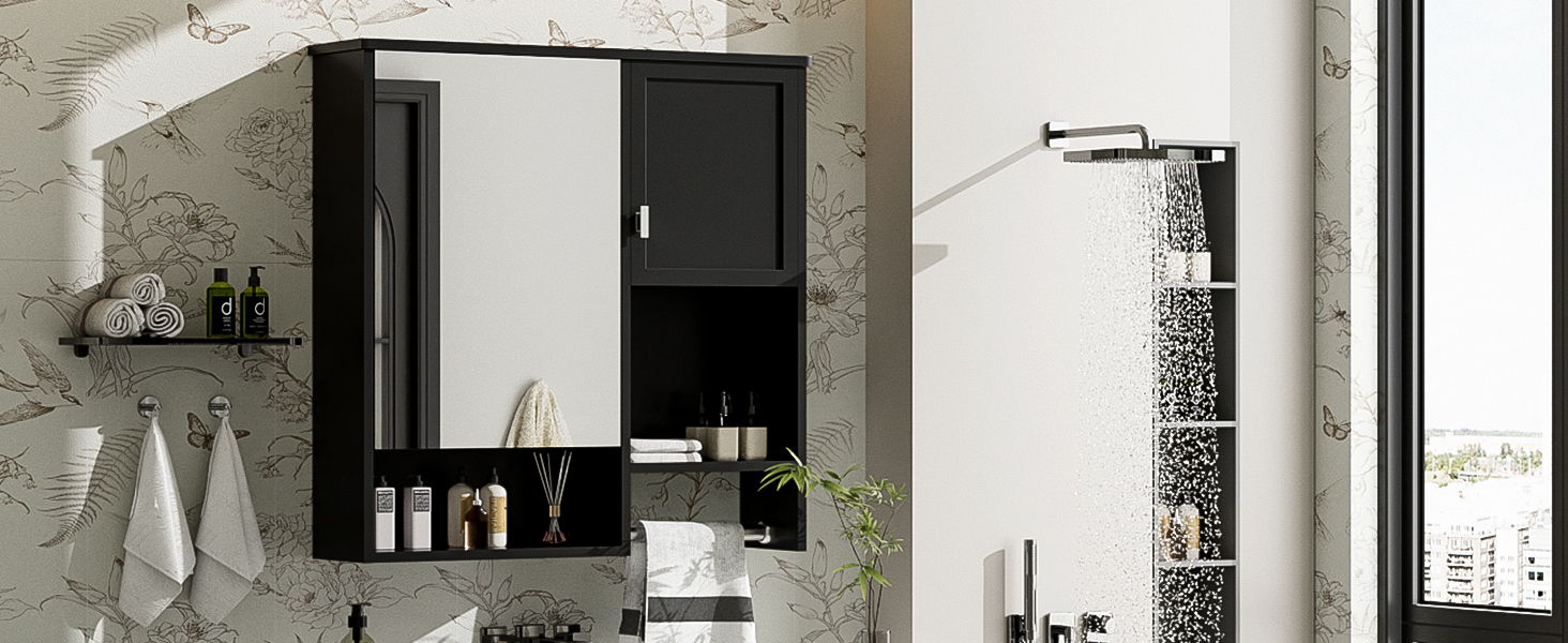 Modern Wall Mounted Bathroom Medicine Cabinet, Bathroom Wall Storage Cabinet With Mirror