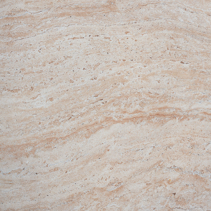 Outdoor / Indoor Lightweight Concrete Side Table, Hexagonal Round Travertine Accent Table - Beige