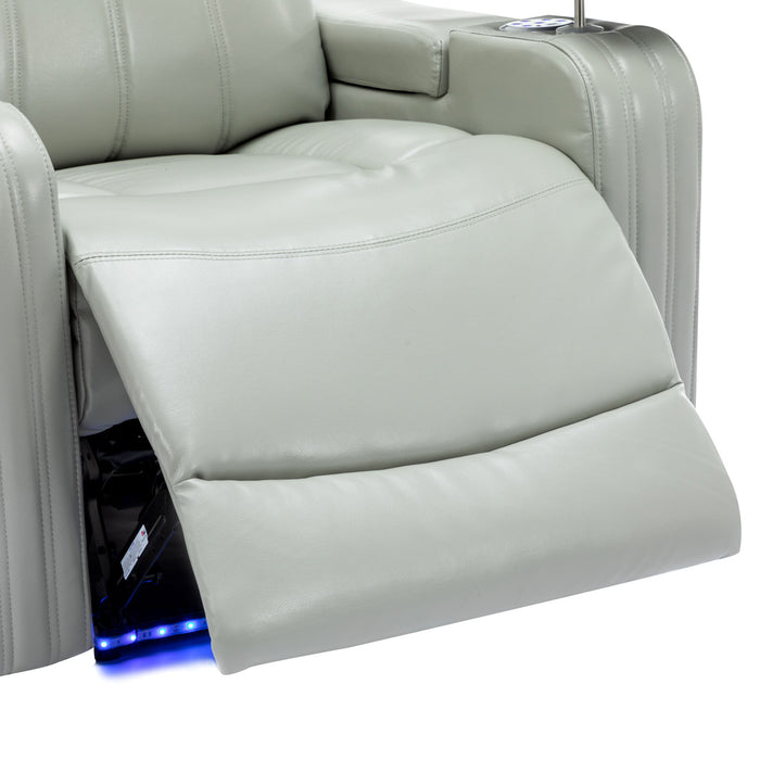 Power Recliner Theater Chair With Cooling Cup Holder, Bluetooth Speaker, LED Lights, USB Ports