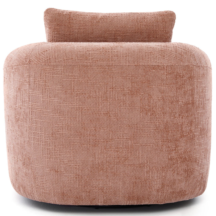 Modern Swivel Barrel Chair With Dual-Layer Cushion