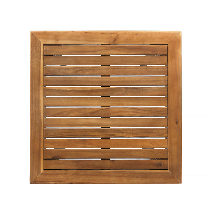 Outdoor Minimalist Acacia Wood Square Bar Table