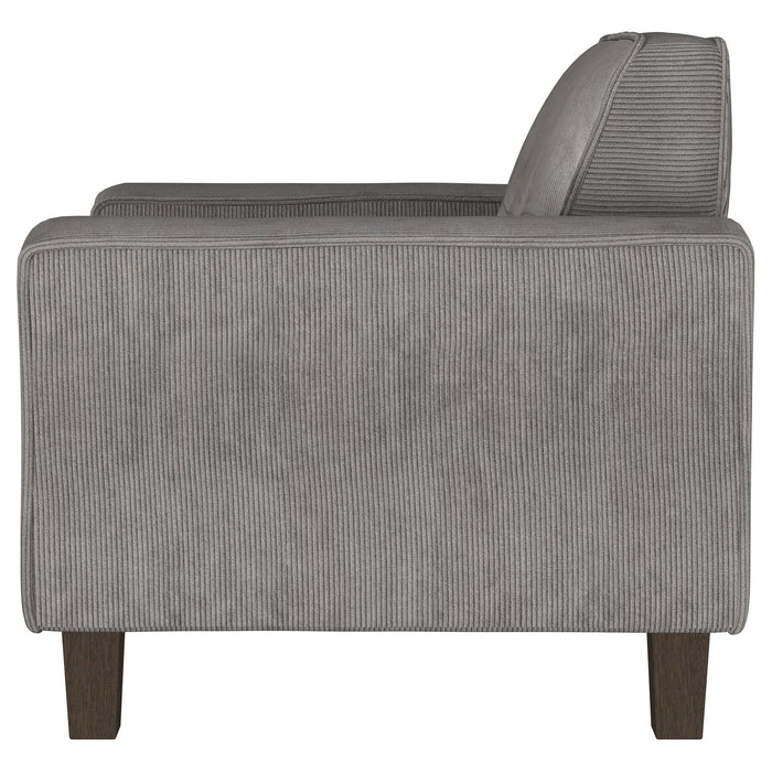 Deerhurst - Upholstered Tufted Track Arm Accent Chair - Charcoal