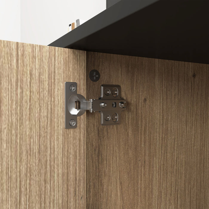 Grain 4 Door TV Cabinet, An Ideal Choice For TV And Item Storage In Modern Homes, A Perfect Blend Of Nordic And Modern Minimalist Styles - Black