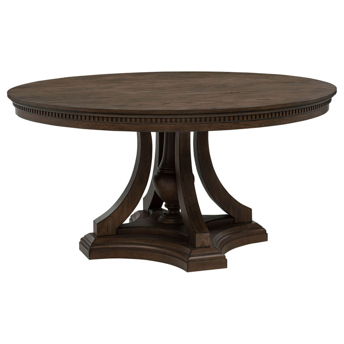 Ridgewell 5-piece Round Pedestal Dining Set Dark Oak