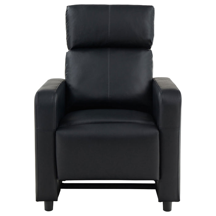 Warren - 3 Seater Home Theater With 2 Wedge Consoles Recliners - Black