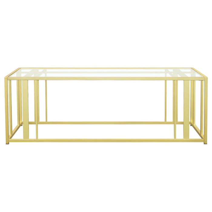 Adri 2-piece Coffee and End Table Set Matte Brass