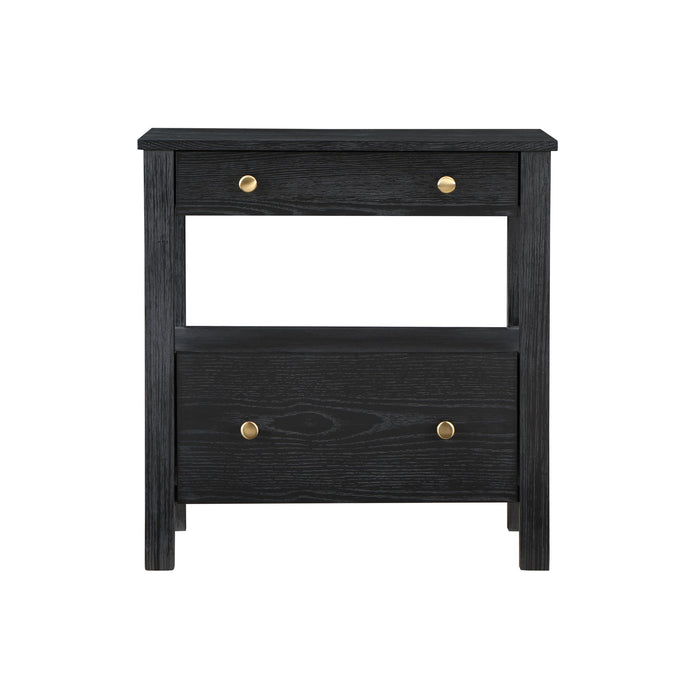 Danielle - 2 Drawer Nightstand With Knobs - Black