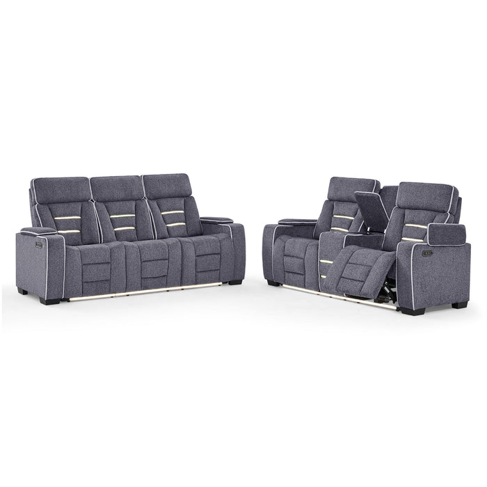 Austin - Reclining Sofa With Storage Arms - Gray