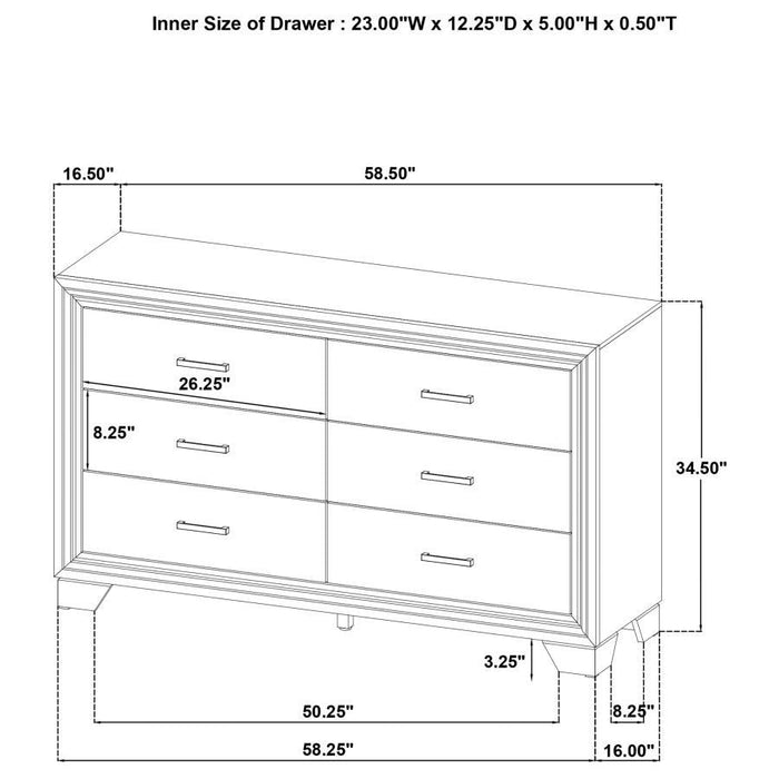 Wright - 6-Drawer Dresser Cabinet