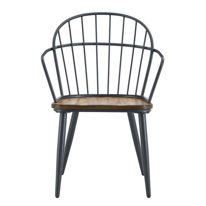 Contemporary Indoor Dining Set With Metal Legs, Birch, And Metal - Black / Natural