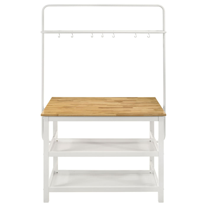 Cowichan - Kitchen Island Counter Table With Pot Rack - White