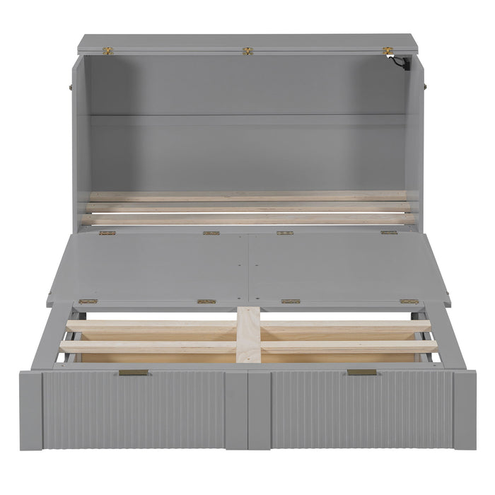 Murphy Bed With Drawer And A Set Of Sockets & USB Ports, Pulley Structure Design