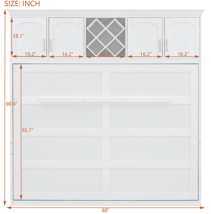 Murphy Wall Bed With Top Cabinets & Wine Rack