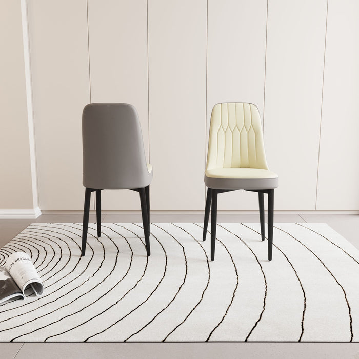 Modern Dining Chair With Cushions And Metal Legs