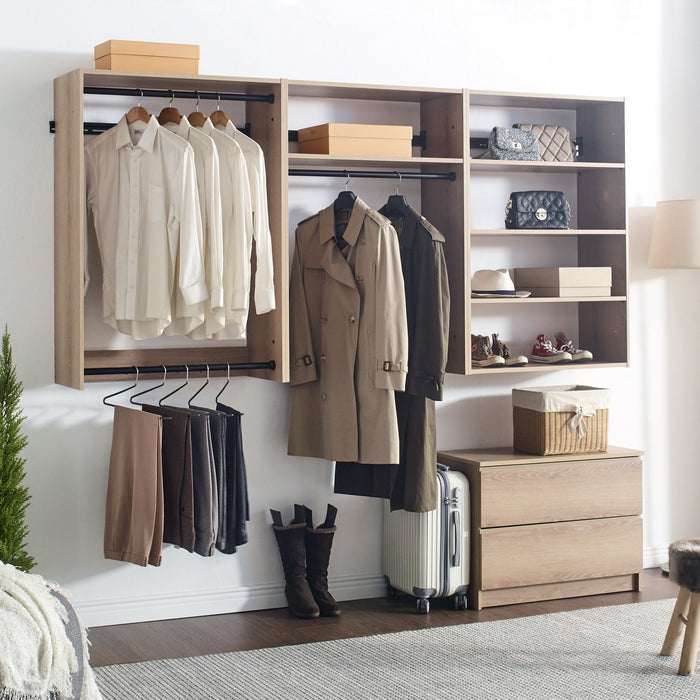 Devi - Wall Mounted Wood Closet System With Modular Design And Ample Storage