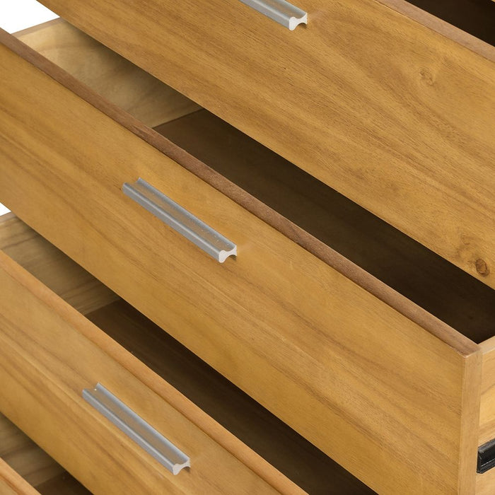 5 Drawer Dresser - Natural Wood / Brown