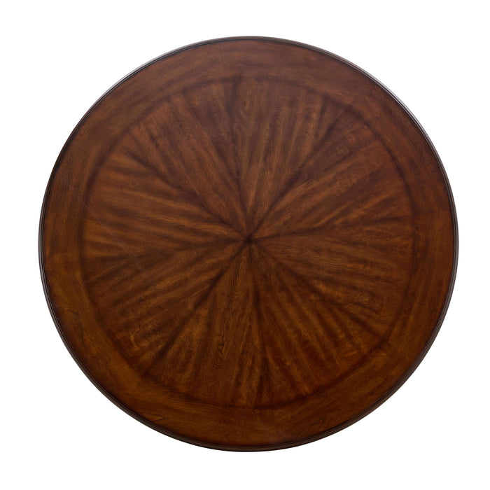 Mid Century Modern Round Dining Table With Metal Legs And Open Shelf