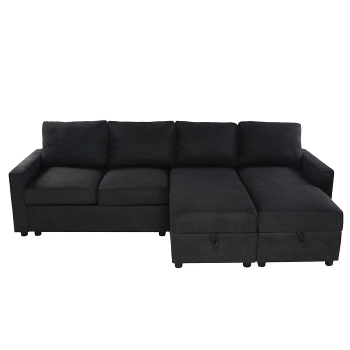 Convertible Sectional Sofa With Storage Chaise Lounges And USB Ports