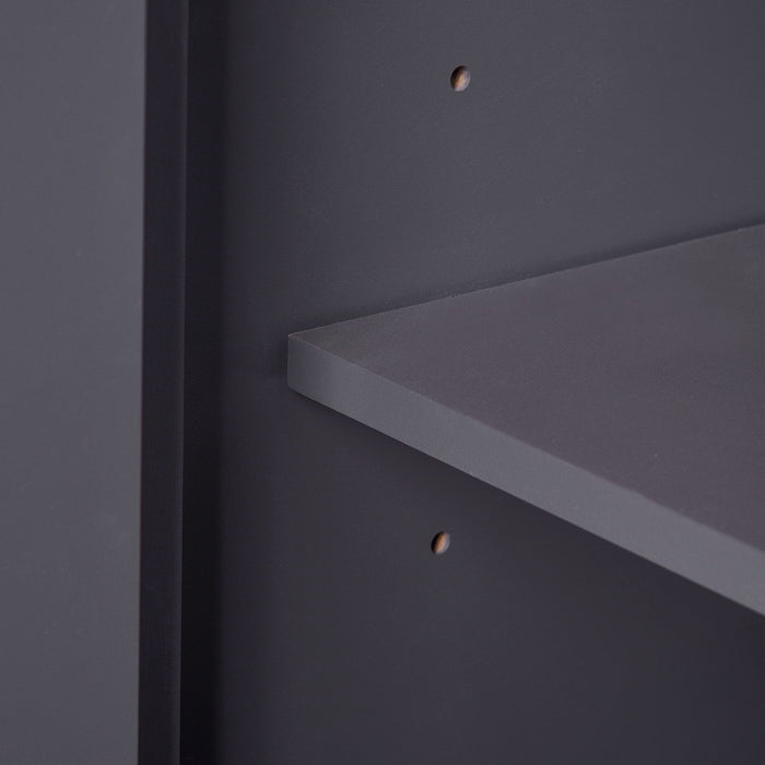 Bathroom Vanity With Ceramic Sink Combo, Modern Freestanding Storage Cabinet With Silver Handles