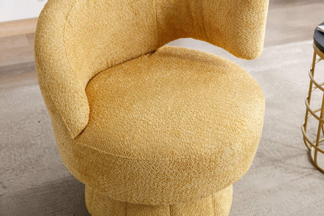 362 Degree Swivel Cuddle Barrel Accent Chairs, Round Armchairs With Wide Upholstered, Fluffy Fabric Chair For Living Room
