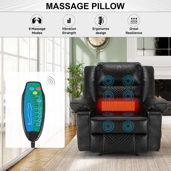 Breathable Leather Massage Recliner Manual Chair