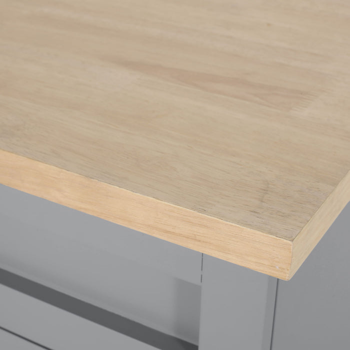 Negley - Contemporary Kitchen Cart With Wheels - Gray