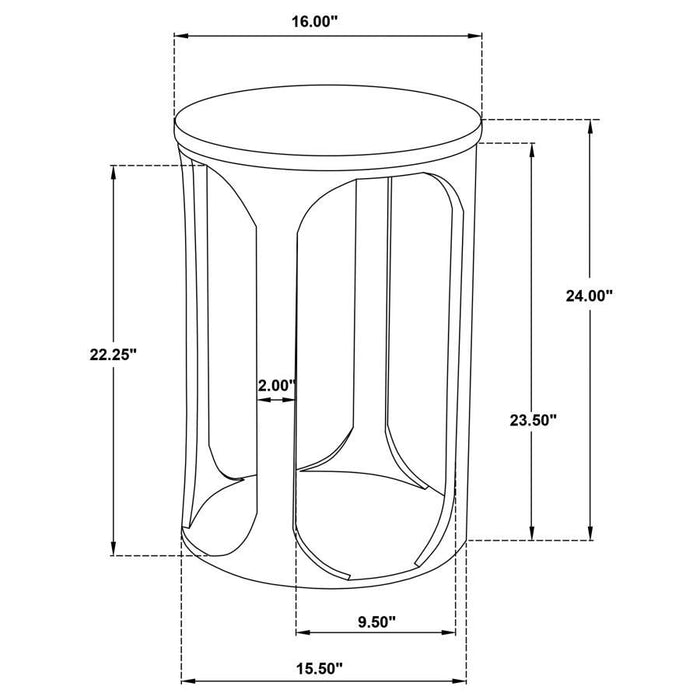 Berkeley - Round Marble Top Side Table - White And Brown