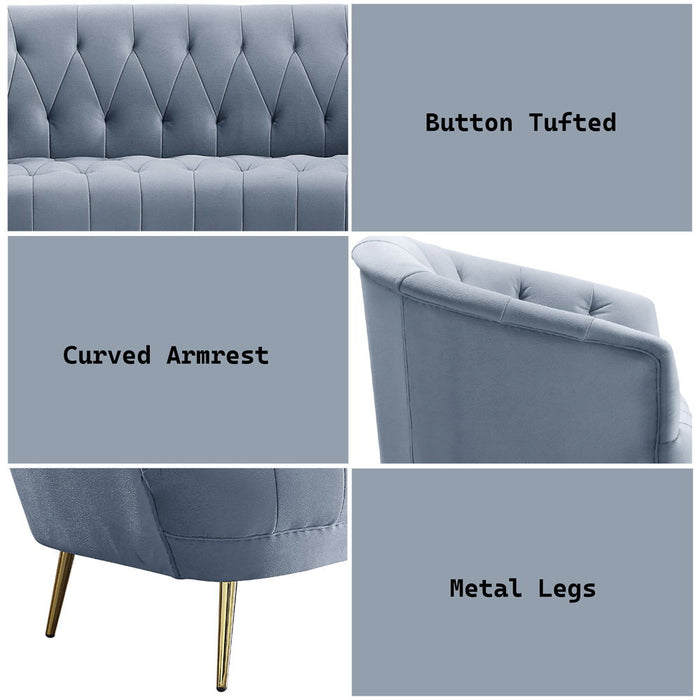 Bayram - Sofa - Light Gray Velvet