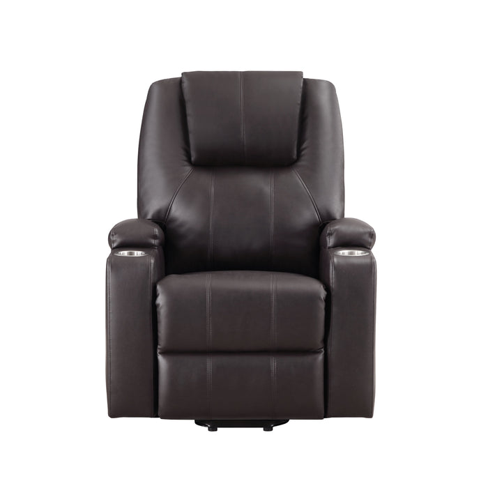 Acme Evander Recliner Width / Power Lift, Brown Leather Aire Lv02181