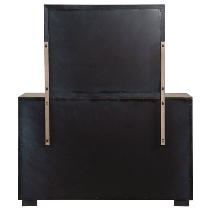 Kenora 6-drawer Dresser and Mirror Barley Brown