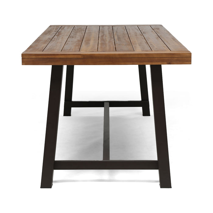 Equilibrium - Outdoor Dining Table With Wooden Frame And Slat Top