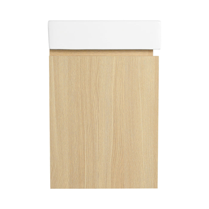 Modern Bathroom Vanity With Ceramic Basin, Wall Mounted Floating Sink Combo, Storage Cabinet