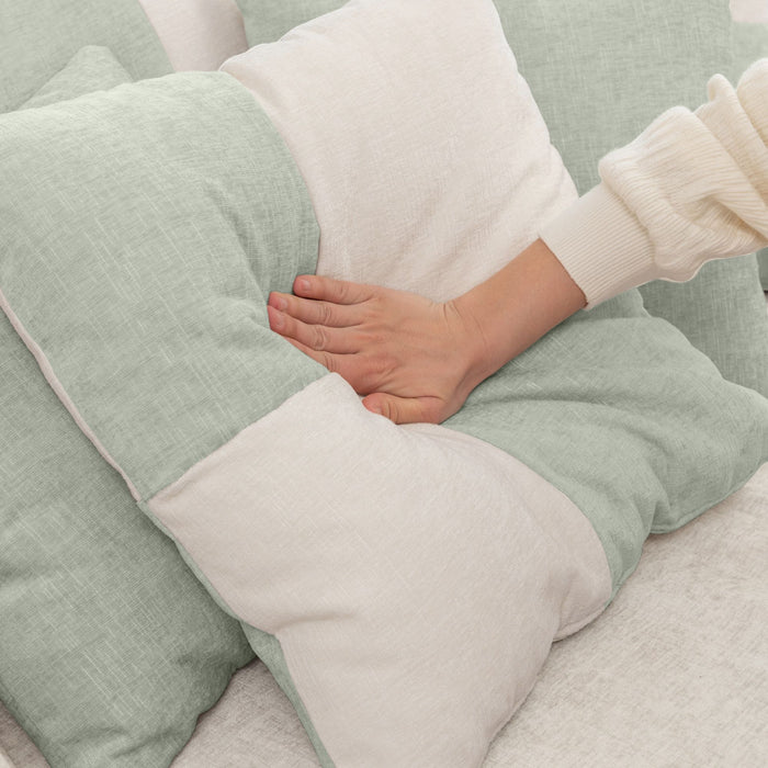 Modern Oversized Round Barrel Accent Chair With Ottoman