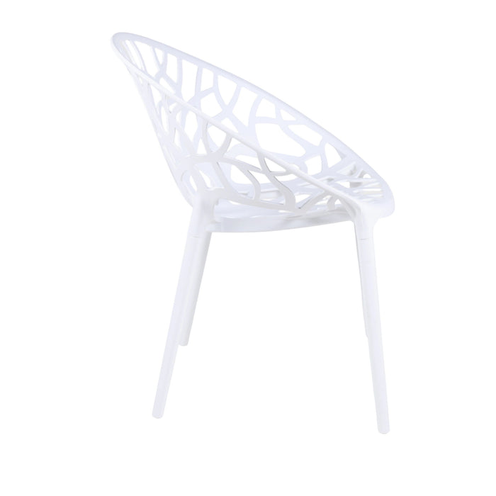 Dining Chair, Transparent Shell Design For Home (Set of 4) - White