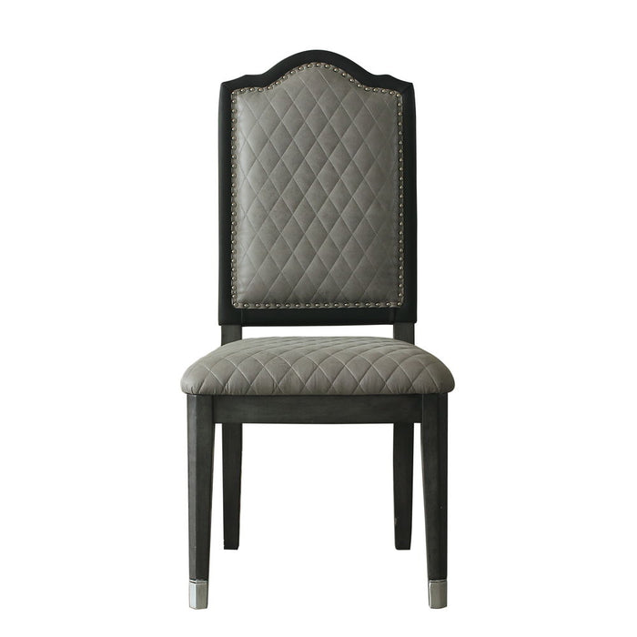 House Beatrice - Side Chair (Set of 2) - Two Tone Gray Fabric & Charcoal