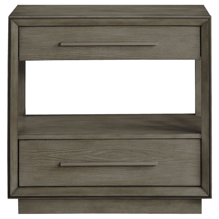 Durango 2-drawer Nightstand Bedside Table Taupe Oak