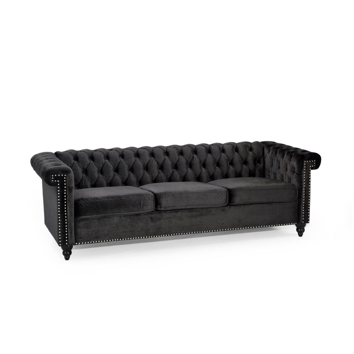 Chesterfield Style 3 Seater Sofa With Deep Button Tufting