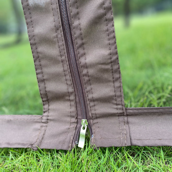 13 0 Outdoor Patio Gazebo Canopy Tent With Ventilated Double Roof And Mosquito Net (Detachable Mesh Screen On All Sides) Suitable For Lawn Garden Backyard And Deck Top - Brown