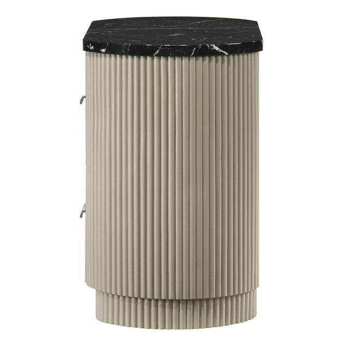 Travonte - Nightstand - Gray / Beige