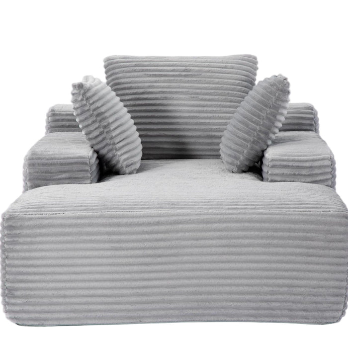 Oversized Chaise Lounge Chair Cozy Cloud Couch With 3 Throw Pillows And Wide Armrest