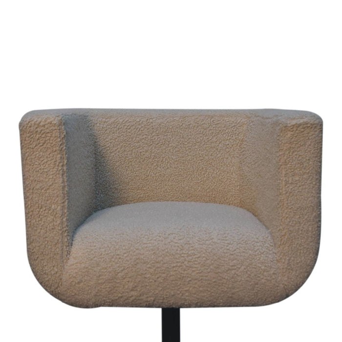 Boucle Swivel Chair - Cream