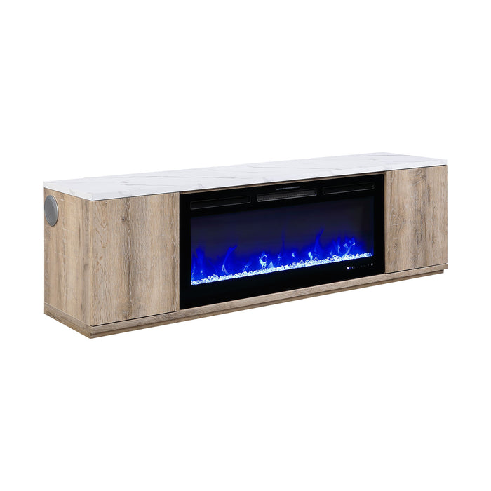 Mason - Entertainment Unit With Bluetooth Speaker And LED Lighting - Natural