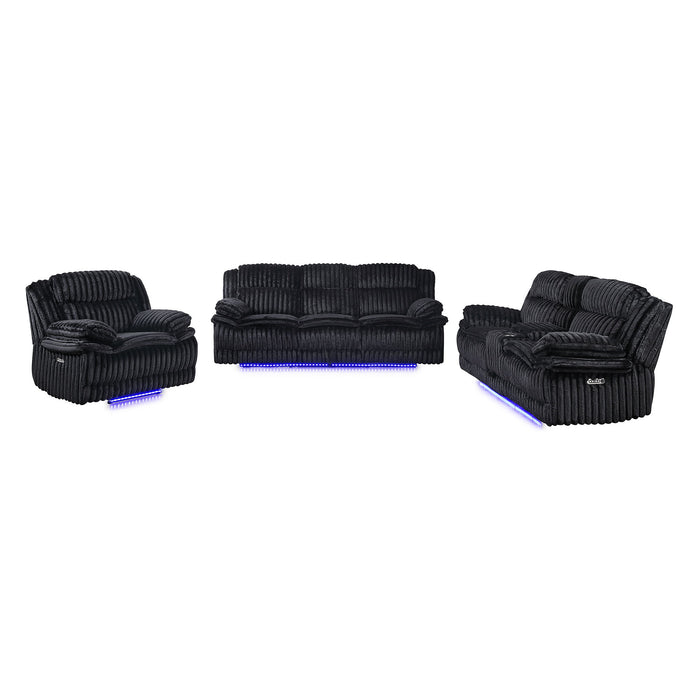 Winston - Power Recliner With LED Lighting - Black