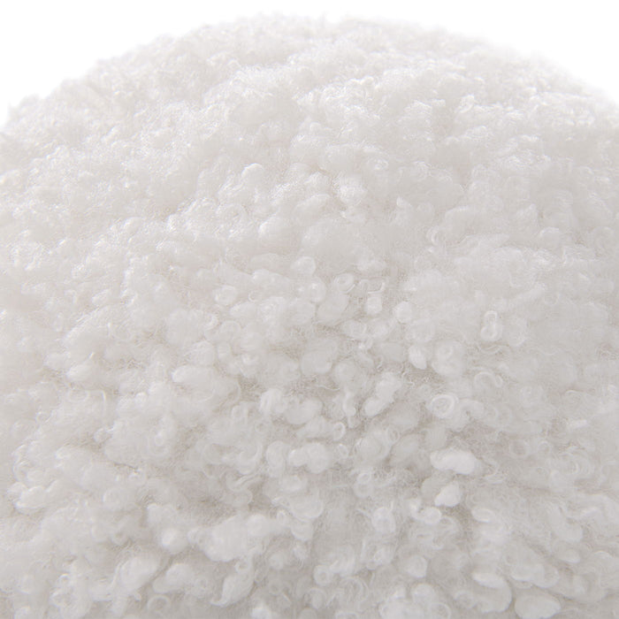 Ayla - Round Sphere Accent Ball Throw Pillow - Curly White