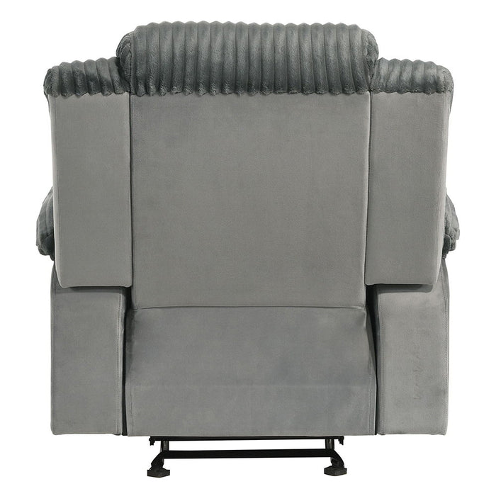 Lesley - Motion Glider Recliner - Gray Corduroy & Velvet