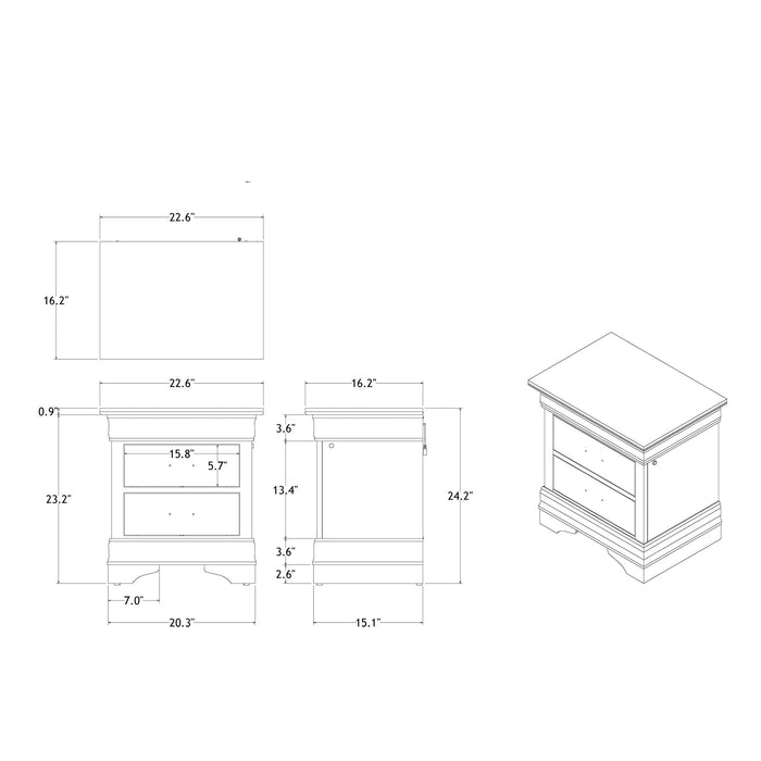 Charlston - Nightstand With LED