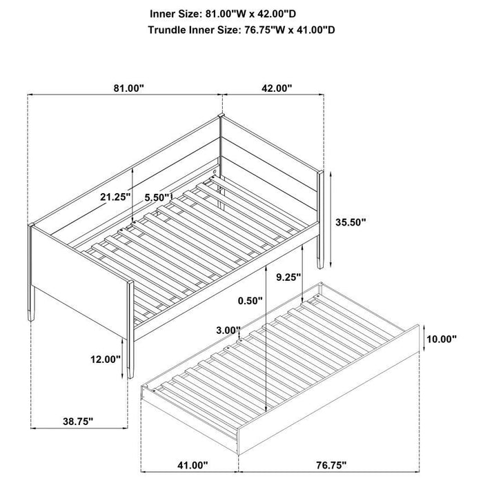 Calinda - Wood Twin Daybed With Trundle - Natural