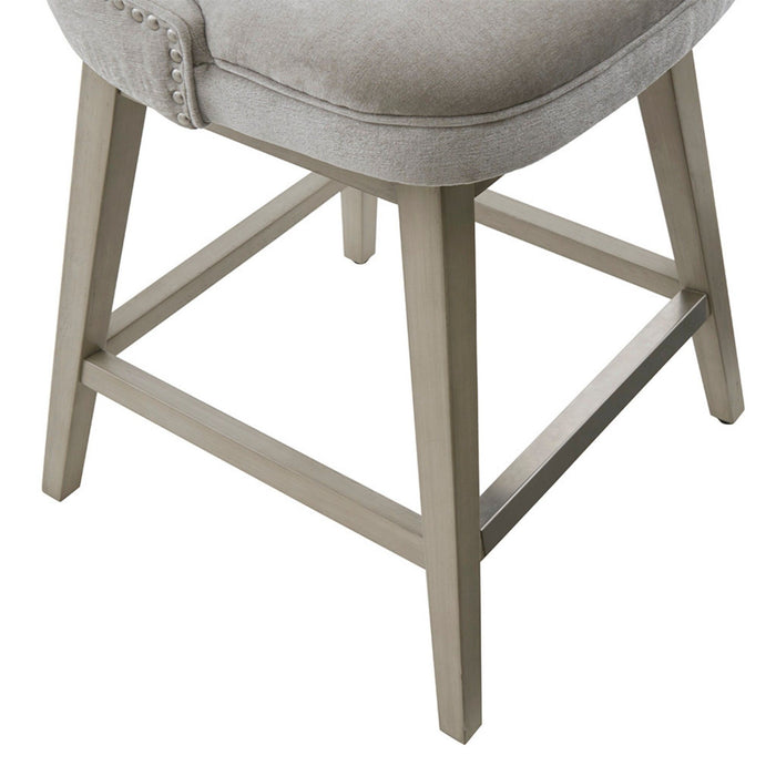 360 Degree Swivel Counter Stool With Silver Detailing