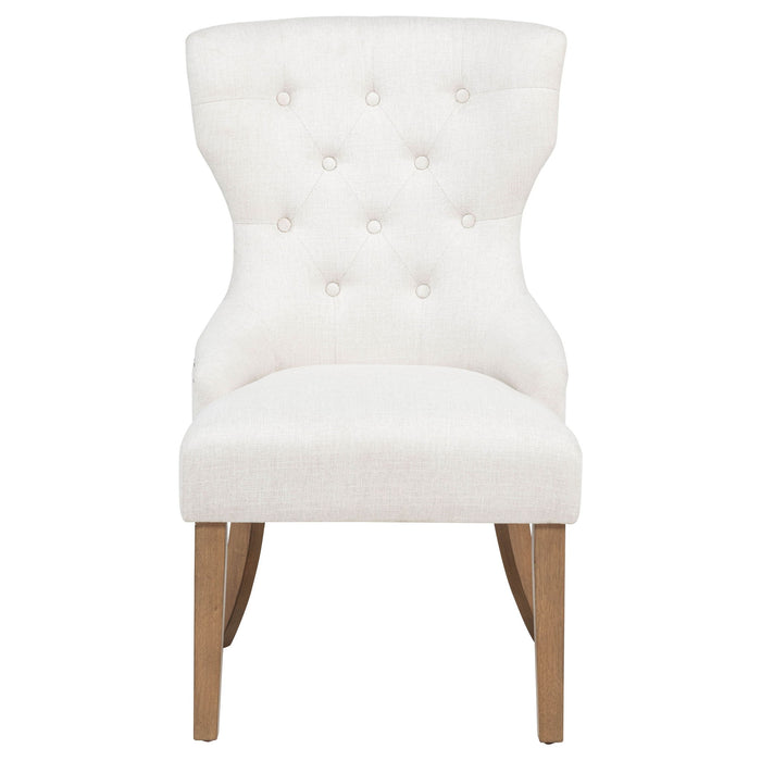 Baney Fabric Upholstered Dining Side Chair Beige and Rustic Honey
