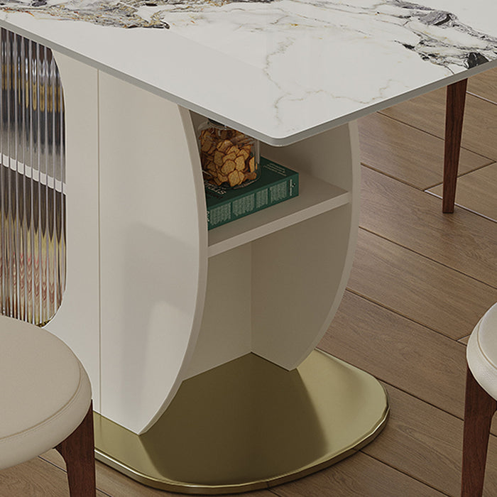 Dining Table Set With Storage, Includes Chairs For Kitchen